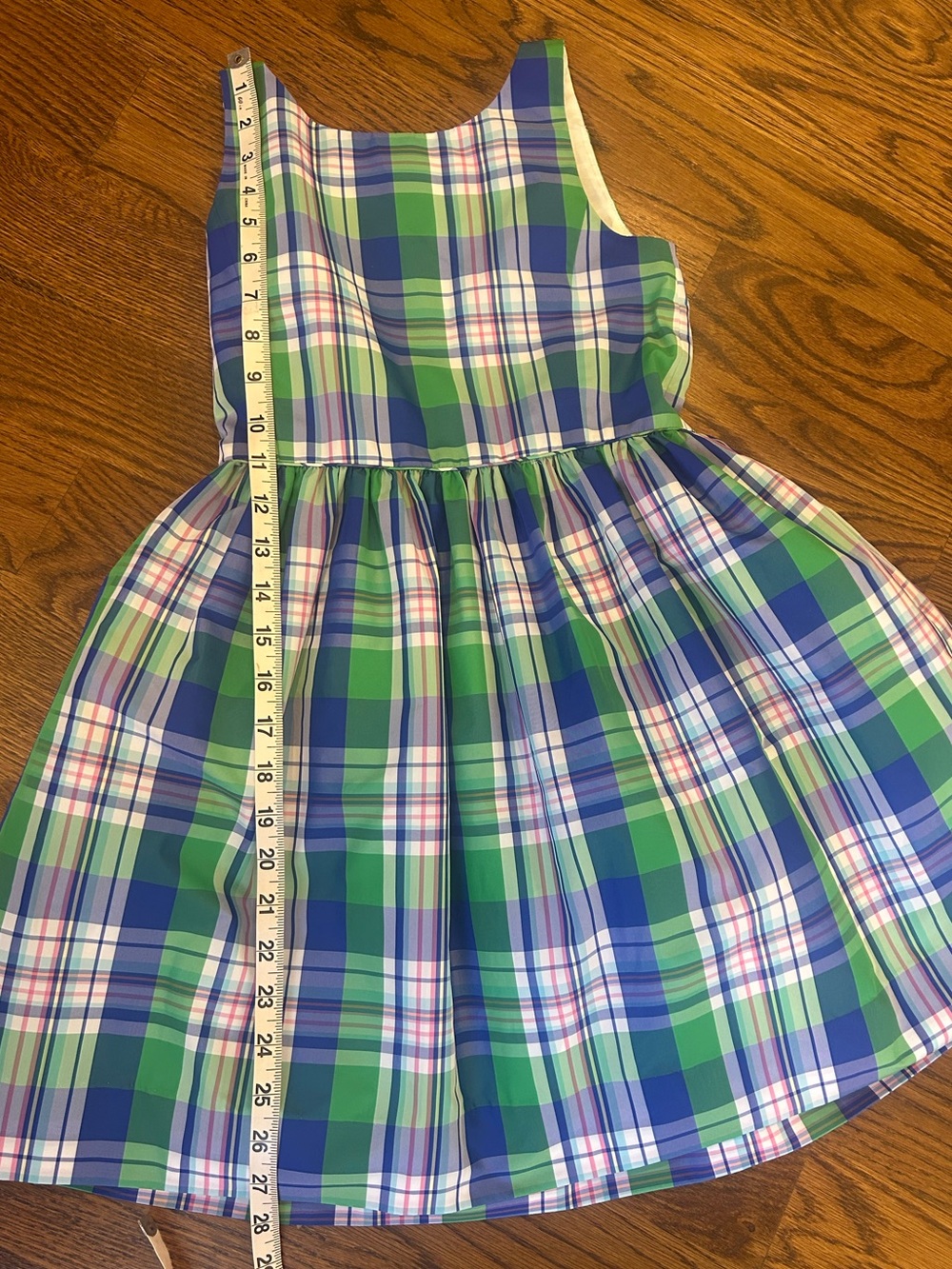 Polo Ralph Lauren Girls size 8 blue green plaid dress - Picture 4 of 8